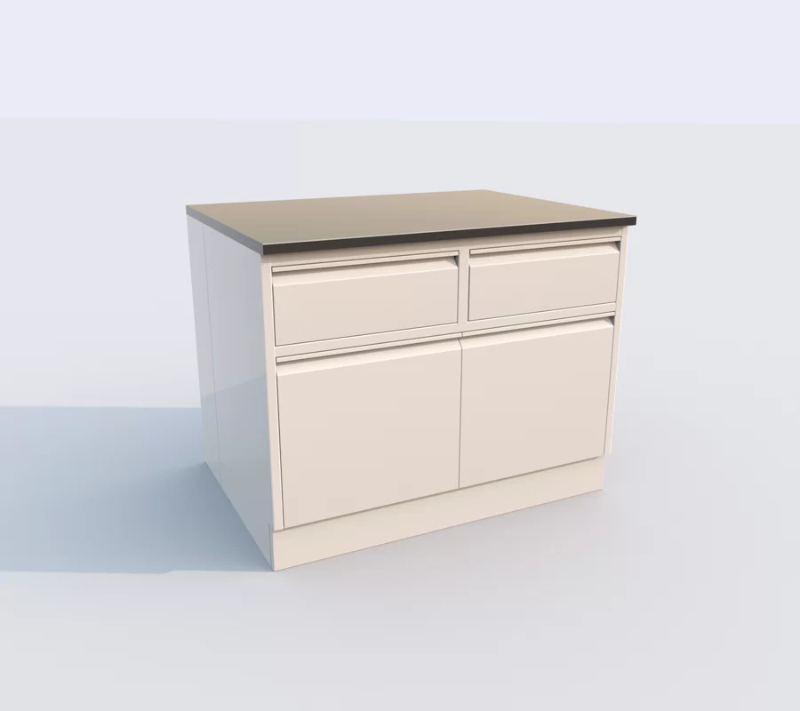 steel Double door double drawer lab table