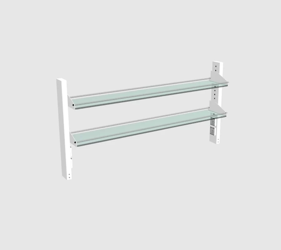 steel glass lab reagent rack 2layer